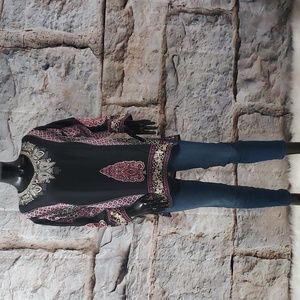 Bohemian Long-Sleeve Tunic Top.